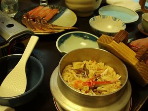 Okayu (rice bowl with crab)